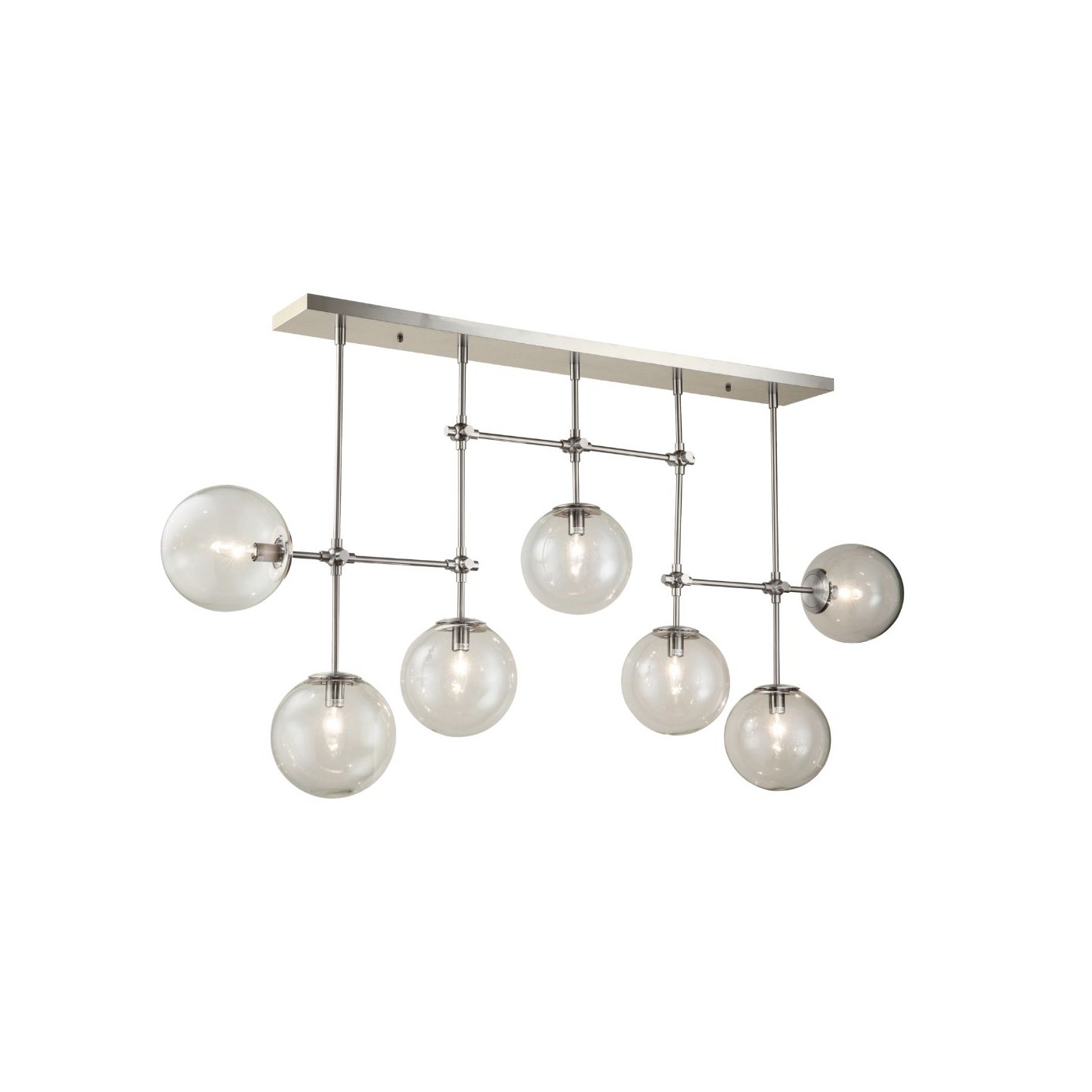 Lampara cromada envejecida y cristal 120x300x500