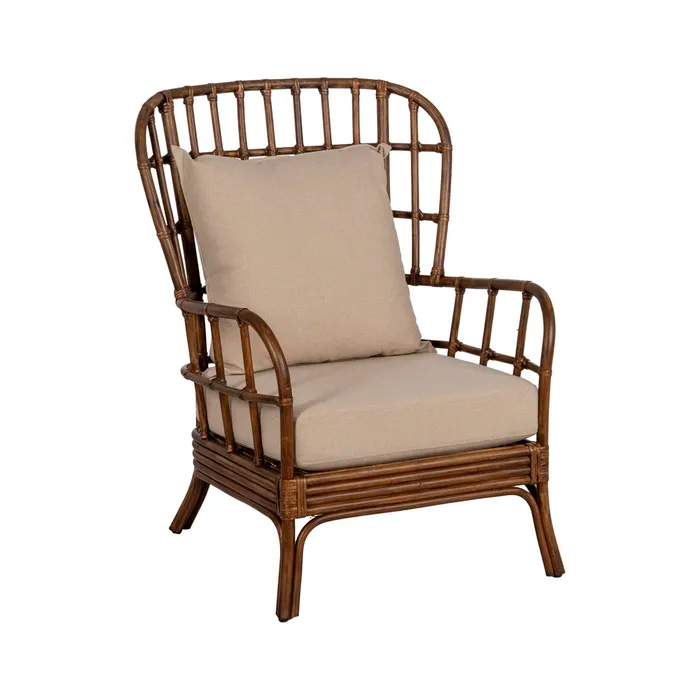 SILLÓN MARRÓN RATÁN DECORACIÓN 82 X 78 X 108 CM