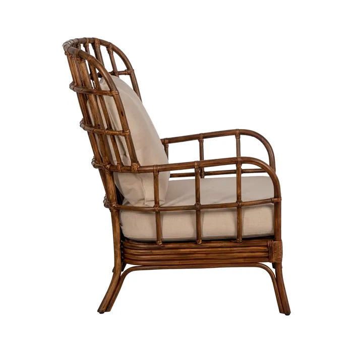 SILLÓN MARRÓN RATÁN DECORACIÓN 82 X 78 X 108 CM - Imagen 2