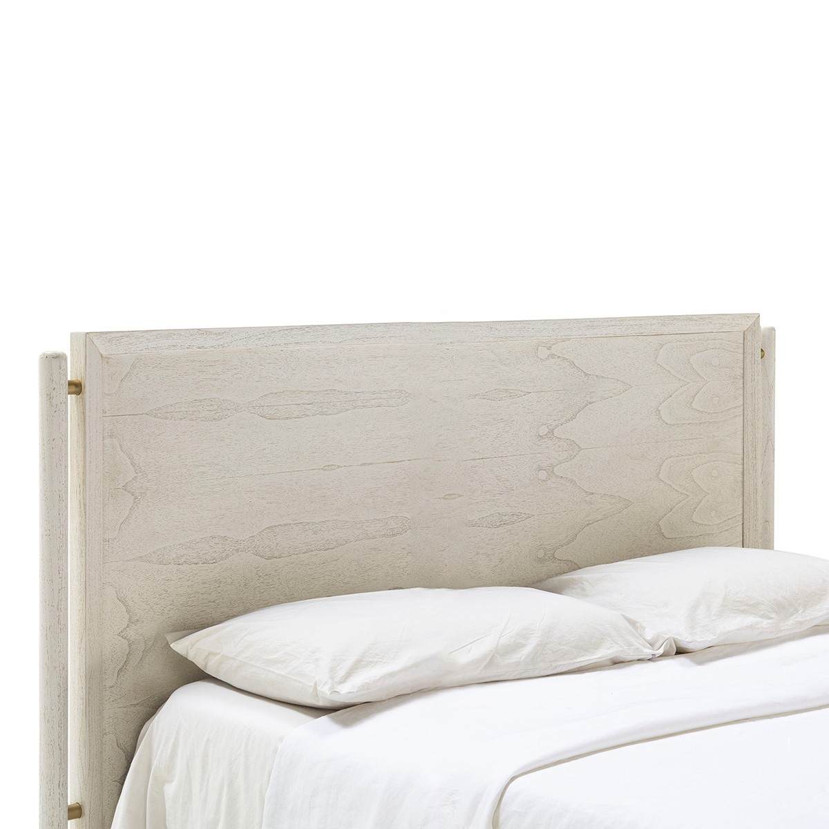 Cabecero 190x6x110 Madera Blanco/Metal Dorado - Imagen 2