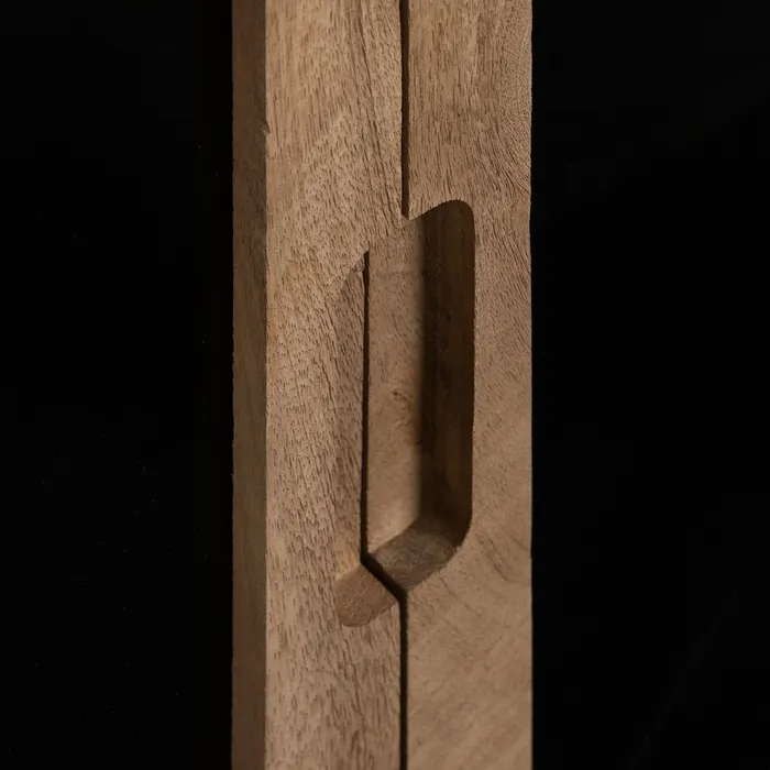 APARADOR MADERA NATURAL Y CRISTAL SALÓN 162 X 41 X 83 CM - Imagen 4