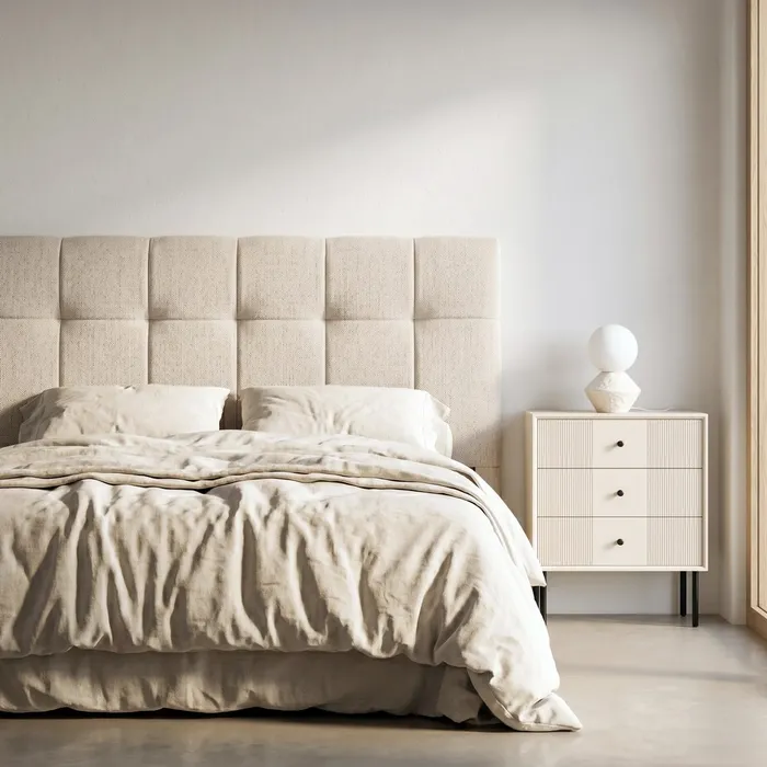 CABECERO BEIGE TEJIDO DORMITORIO 160 X 12 X 100 CM - Imagen 2