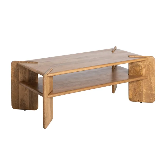 MESA CENTRO NATURAL MADERA DE MANGO 121 X 61 X 45 CM - Imagen 7
