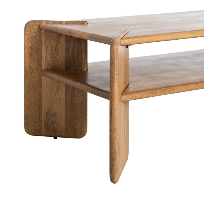 MESA CENTRO NATURAL MADERA DE MANGO 121 X 61 X 45 CM - Imagen 3