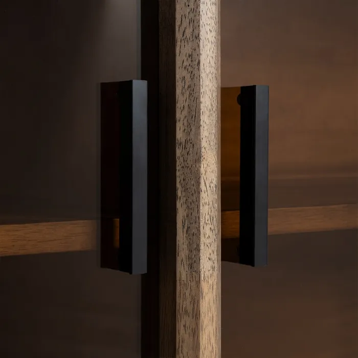 APARADOR MARRÓN MADERA-CRISTAL 160 X 46 X 80 CM - Imagen 3