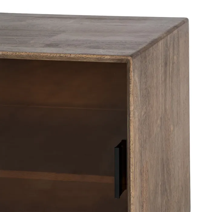 APARADOR MARRÓN MADERA-CRISTAL 160 X 46 X 80 CM - Imagen 6