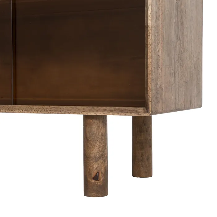 APARADOR MARRÓN MADERA-CRISTAL 160 X 46 X 80 CM - Imagen 7