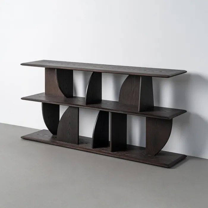 ESTANTERÍA MARRÓN MADERA DE CAUCHO 180 X 38 X 83 CM - Imagen 2