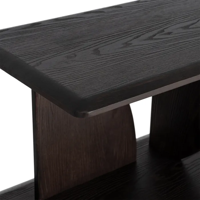 ESTANTERÍA MARRÓN MADERA DE CAUCHO 180 X 38 X 83 CM - Imagen 4
