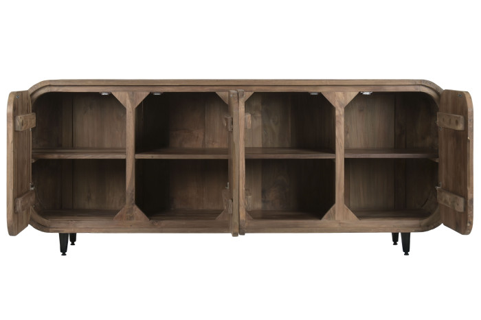 BUFFET TECA RECICLADA 200X45X80 4 PUERTAS NATURAL - Imagen 4