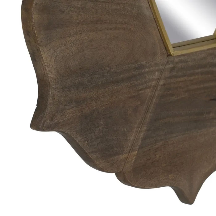 ESPEJO MARRÓN MADERA DE MANGO DECORACIÓN 90 X 3 X 90 CM - Imagen 3