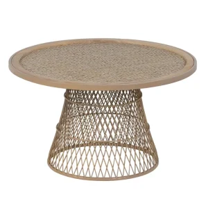 MESA CENTRO NATURAL METAL-RATÁN 70 X 70 X 39,50 CM