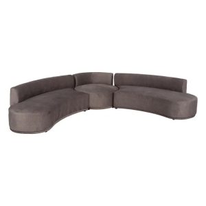 SOFÁ 3 PIEZAS GRIS TEJIDO SALÓN 405 X 112 X 70 CM
