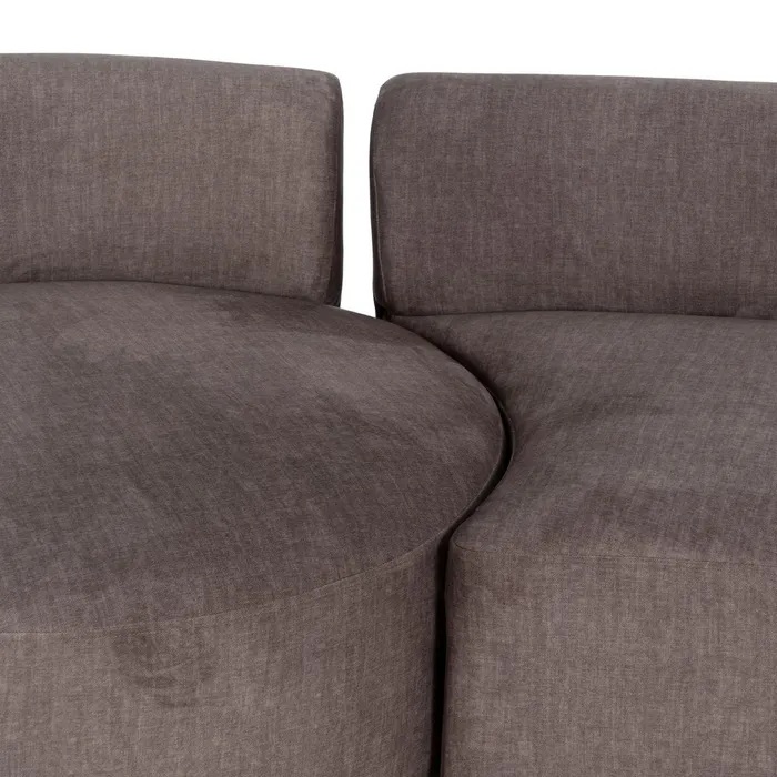 SOFÁ 3 PIEZAS GRIS TEJIDO SALÓN 405 X 112 X 70 CM - Imagen 4