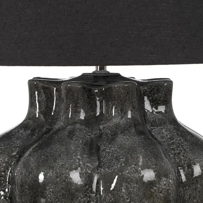 LÁMPARA MESA GRIS CERÁMICA ILUMINACIÓN 50 X 50 X 62,50 CM - Imagen 2