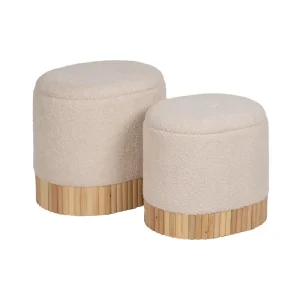 SET/2 PUF BAÚL CREMA DM-TEJIDO 44 X 34 X 45 CM