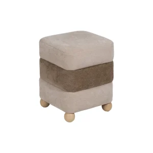 PUF BEIGE-MARRÓN DM-TEJIDO 44 X 44 X 50 CM