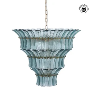 LÁMPARA TECHO VERDE CRISTAL ILUMINACIÓN 70 X 70 X 56 CM