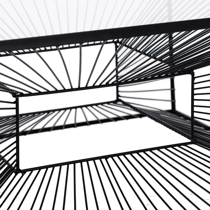 MESA CENTRO NEGRO METAL-CRISTAL 80,50 X 80,50 X 38 CM - Imagen 5