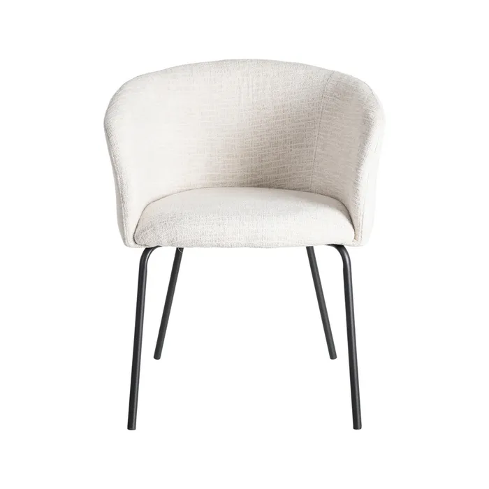 PACK 2 SILLAS CREMA TEJIDO-METAL SALÓN 61 X 56 X 77,50 CM