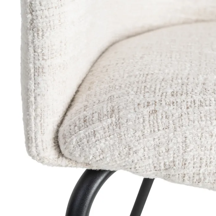 PACK 2 SILLAS CREMA TEJIDO-METAL SALÓN 61 X 56 X 77,50 CM - Imagen 3