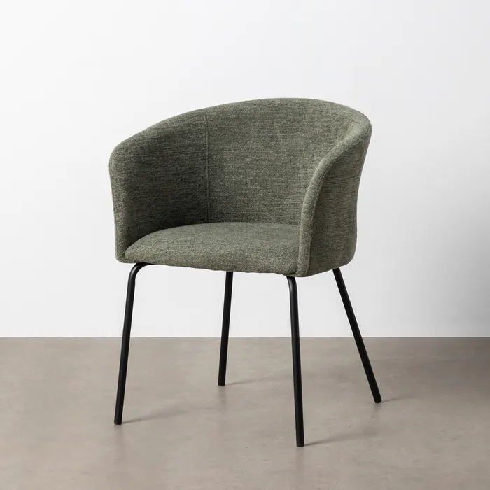 PACK 2 SILLAS SILLA VERDE TEJIDO-METAL SALÓN 61 X 56 X 77,50 CM - Imagen 2