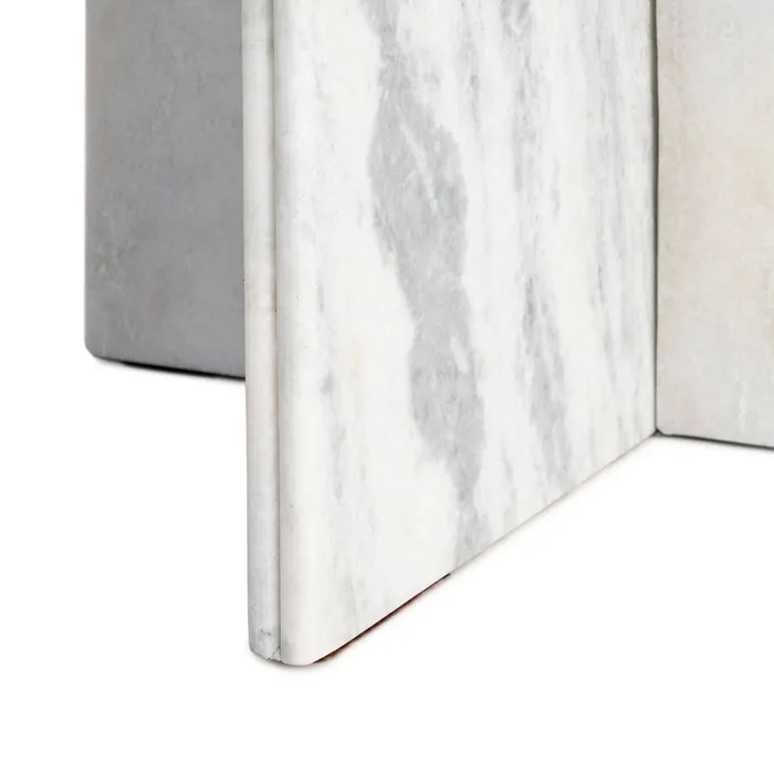MESA CENTRO BLANCO PIEDRA NATURAL SALÓN 100 X 100 X 48 CM - Imagen 3
