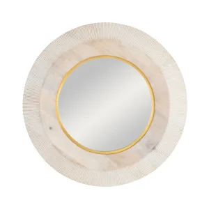 ESPEJO MADERA DE MANGO DECORACIÓN 90 X 5 X 90 CM