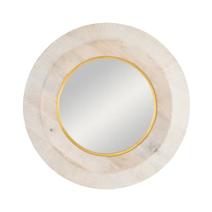 ESPEJO MADERA DE MANGO DECORACIÓN 90 X 5 X 90 CM