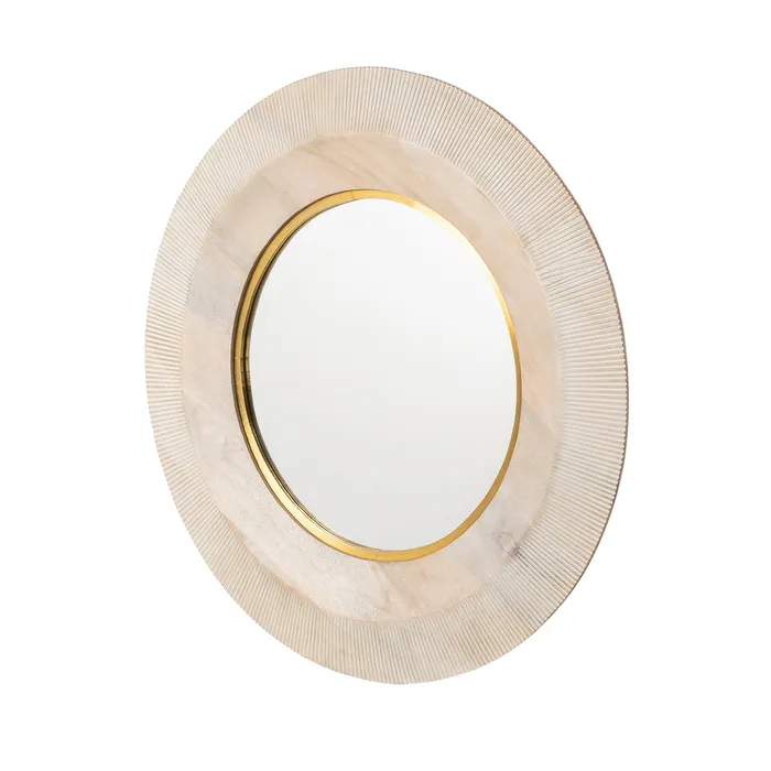 ESPEJO MADERA DE MANGO DECORACIÓN 90 X 5 X 90 CM - Imagen 2
