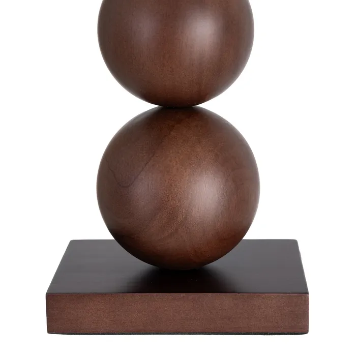 LÁMPARA MESA MARRÓN TEJIDO-MADERA 27 X 27 X 50 CM - Imagen 4