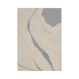 ALFOMBRA ONDAS NATURAL-AZUL VISCOSA 160 X 230 CM