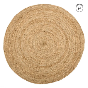 ALFOMBRA NATURAL YUTE DECORACIÓN 180 X 180 X 1 CM