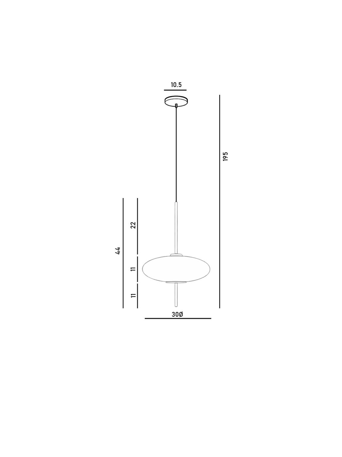 LAMPARA COLGANTE ACERO ORO 30×100 CM - Imagen 3