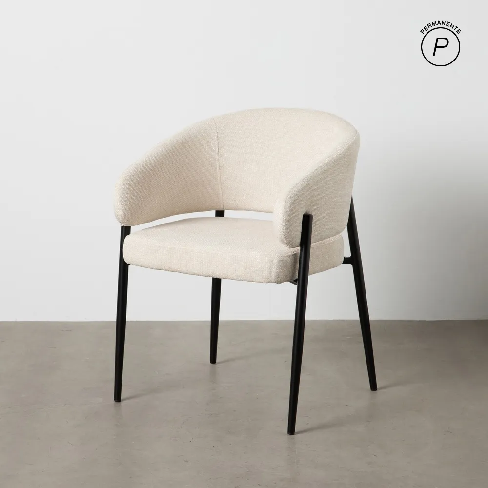 SILLA BLANCO TEJIDO METAL CONTRACT 60 X 57 X 79 CM - Imagen 2