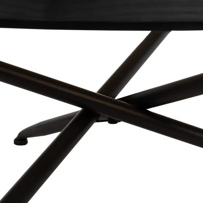 MESA CENTRO NEGRO MADERA-METAL 100 X 100 X 40 CM - Imagen 5