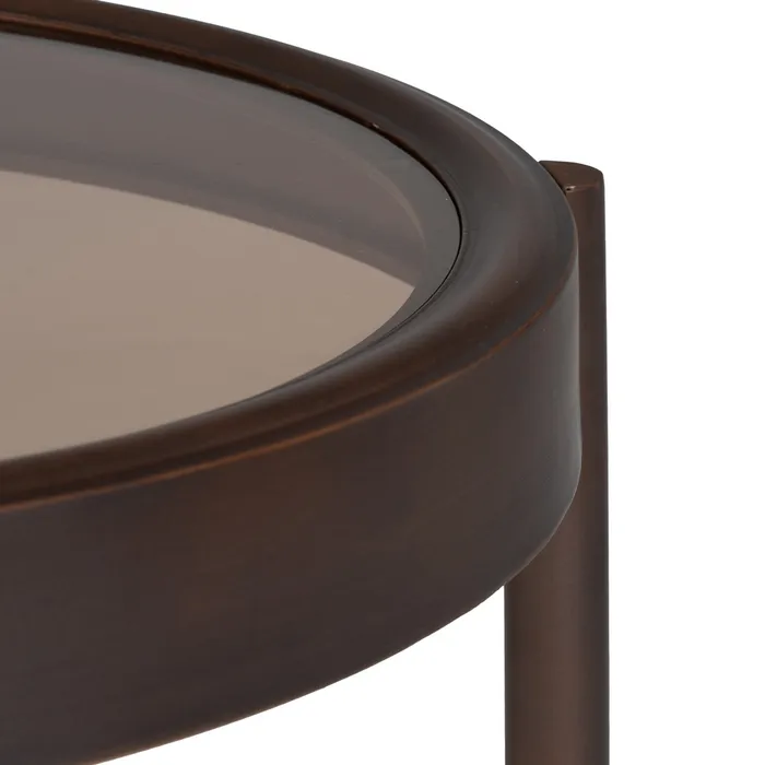 MESA CENTRO MARRÓN OSCURO 75 X 75 X 46 CM - Imagen 5