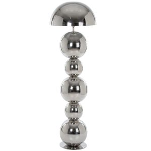Lámpara De Pie Metal Plateado +67757 C/interruptor De Pie Ø51x155cm 1xe27 Max.25w No In