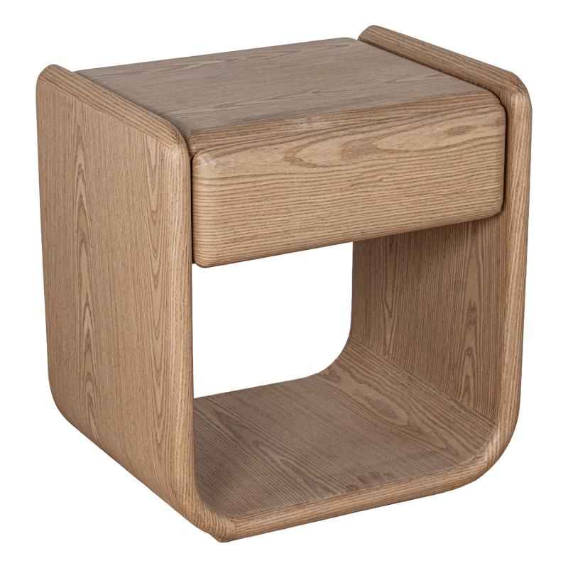 Mesa De Noche Madera Natural, Dm+ Chapa Mad. Caucho 51x40,5x56,5cm - Imagen 2