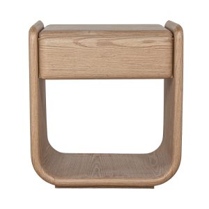 Mesa De Noche Madera Natural, Dm+ Chapa Mad. Caucho 51x40,5x56,5cm